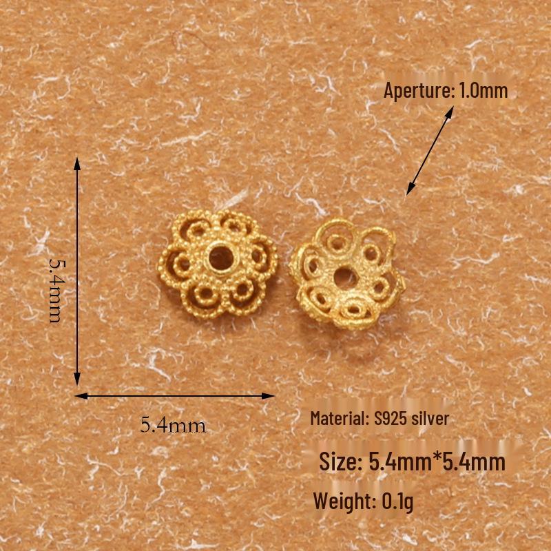 Gold-Plated S925 Sterling Silver Flower Bead Base Bracelet - Handmade DIY Jewelry Accessories