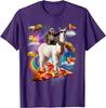 Bradipo che cavalca un lama nella Galassia della Pizza Taco Maglietta Grafica Divertente Casual Unisex Maglietta da Viaggio