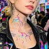 5 Sheets Holographic Lightning Tattoos Flash Temporary Stickers Full Color Body