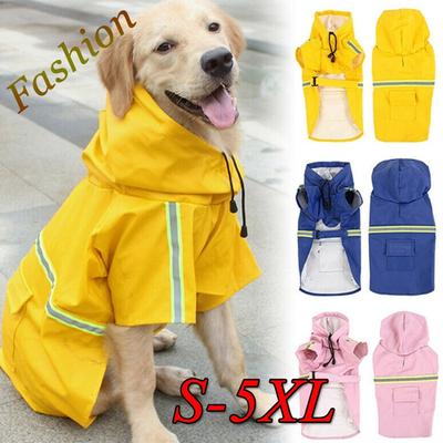 Dog Raincoat Spring and Summer Clothes Cape-style Reflective Strip Pet Raincoat Rainproof Dog Hooded Raincoat