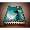 Green Colored Handcrafted Vintage Leather Bound Journal with Lock - Unlined Handmade Recycled Refillable Pages - Leather Gift for Him Her