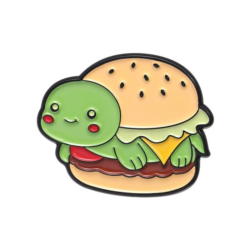 

Fun And Elegant Food Themed Brooch Featuring Hamburger And Hot Dog Designs Portable Accessory for Daily Casual Wear