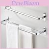 Nodrill Stainless Steel Bathroom Towel Rack With Dual Rods For Modern Home Use