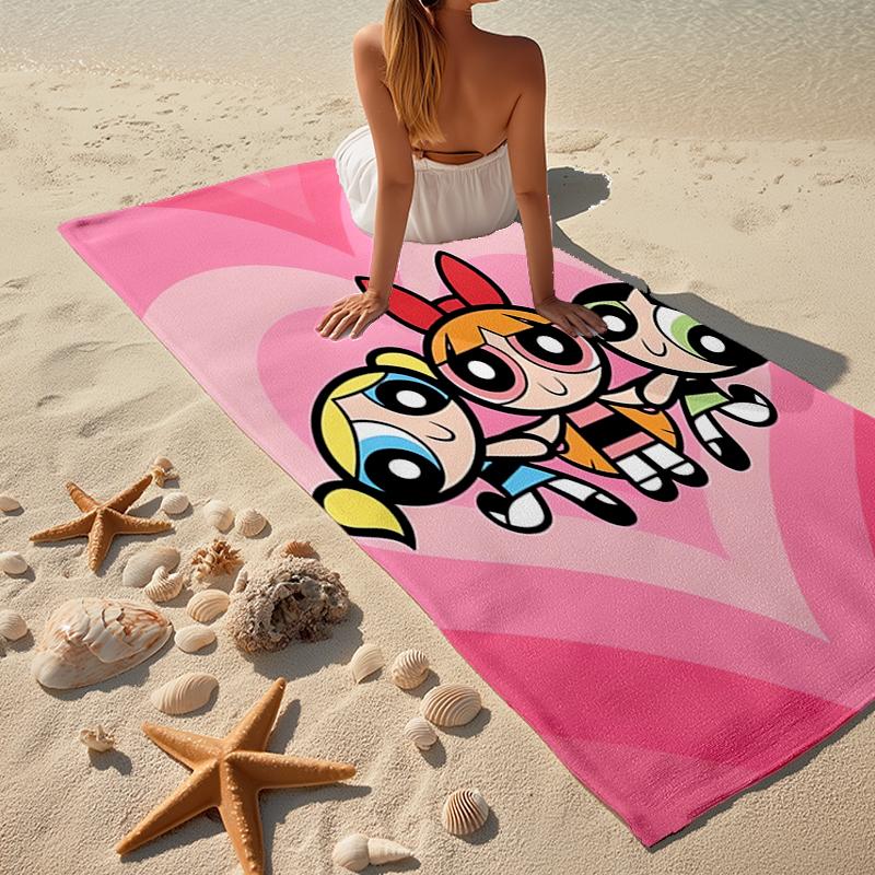 Powerpuff Fashion Beach Towel: Ideal for Summer Adventures Soft, absorbent and quick drying suitable for swimming and bathing