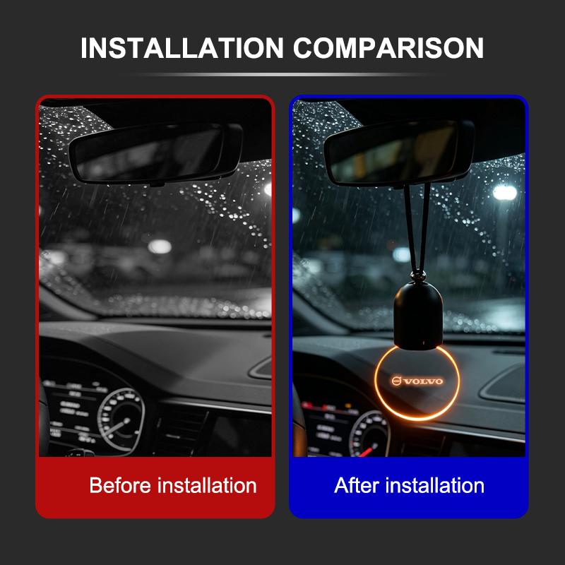 For Volvo S90Glowing Acrylic Car LED Light Hanging Auto Accessories Interior For Volvo XC90 V90 V60 XC60 S80 S60 S90 C40 XC40 V70 XC70