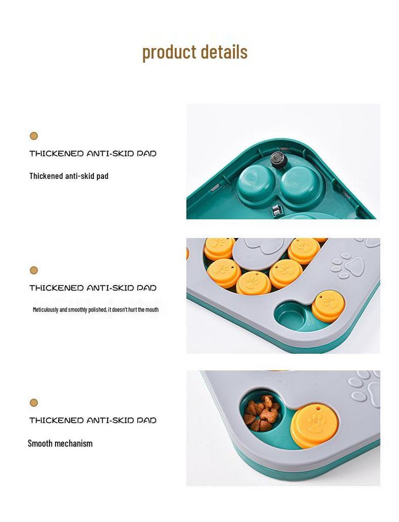 Square Track Pet Slow Feeder Puzzle Bowl - Multifunctional Foraging Toy