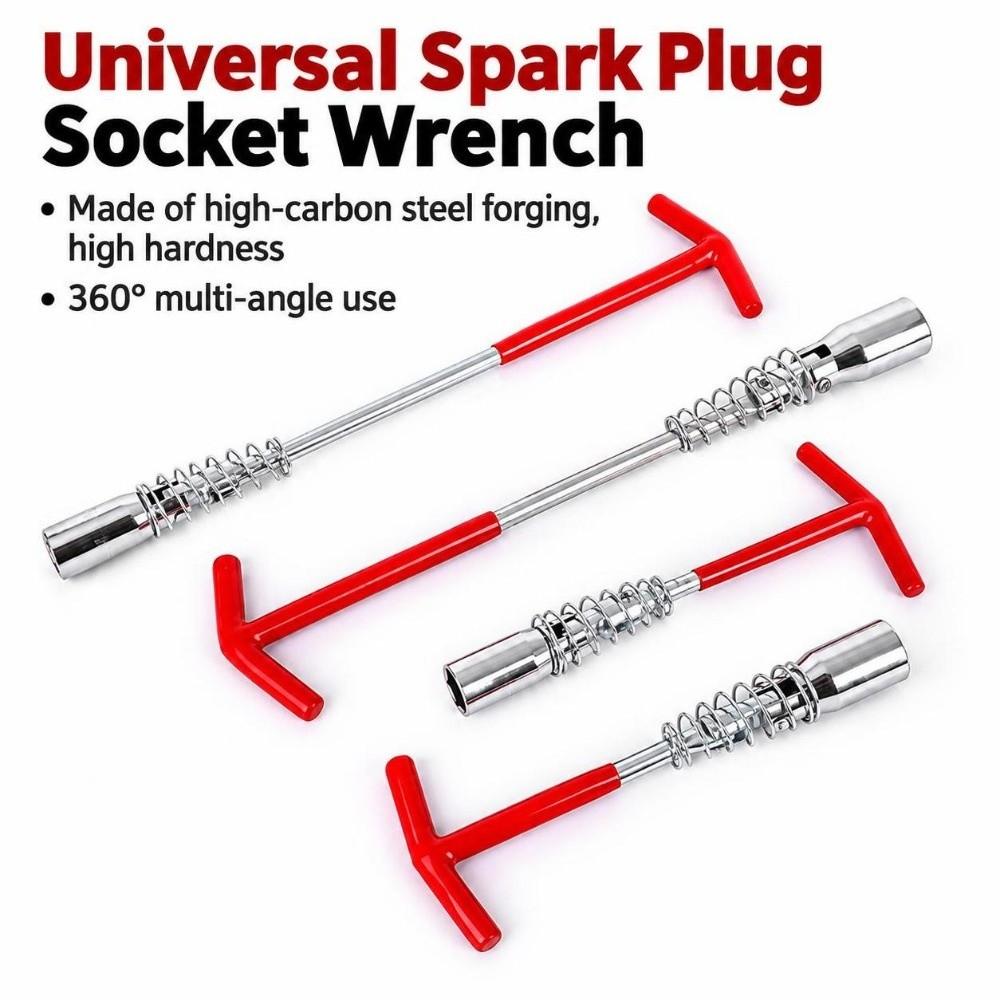 360 Degree Rotation Spark Plug Socket Wrench T-Handle Wrench  for Auto Repair Engine Maintenance