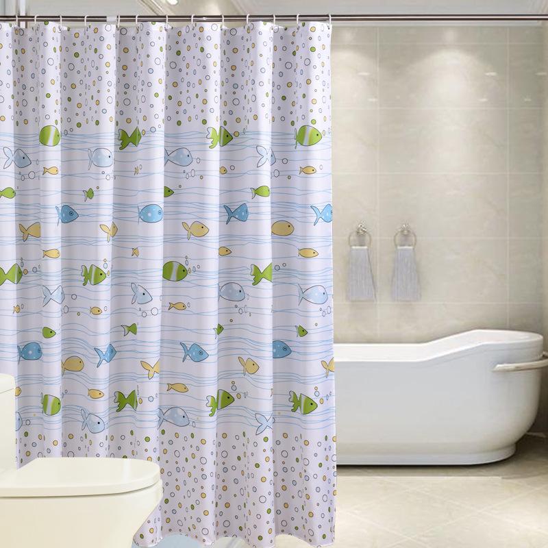 Fish Pattern Bathroom Curtain Waterproof Shower Curtains For Bathroom
