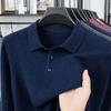 Original Quality Men'S Polo Shirt Exquisite Simple Long Sleeve Knitted Lapel Sweater Autumn Winter Business Casual Menswear Top
