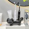 Cartoon Cat Toothbrush Base 3 Holes Toothbrush Holder Seat  For Bathroom Storage
