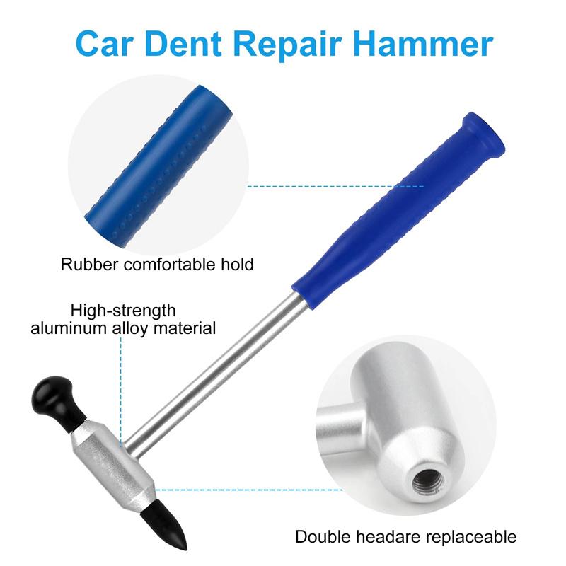 16Pcs Auto Dent Repair Hammer Set - Aluminum Bodywork Tools For Paintless Dent Removal, Diy Car Body Repair Kit