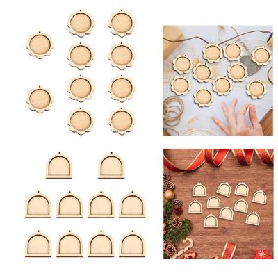 10 Pieces Mini Embroidery Hoop Small Wooden Ornament Decorative Cross Stitch Hoop Ring Display Frame for DIY Pendant Crafts