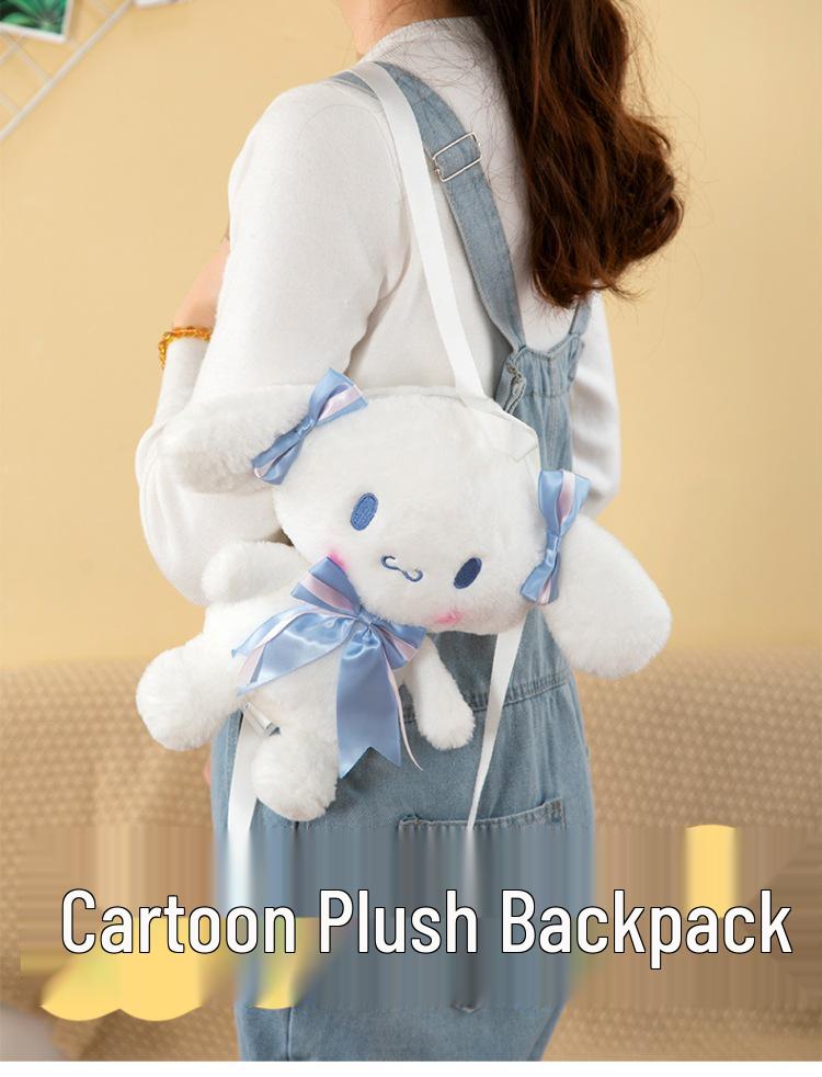 Plush Rabbit Doll Backpack for Kids - Cute Cartoon Design, Perfect Gift for Girls