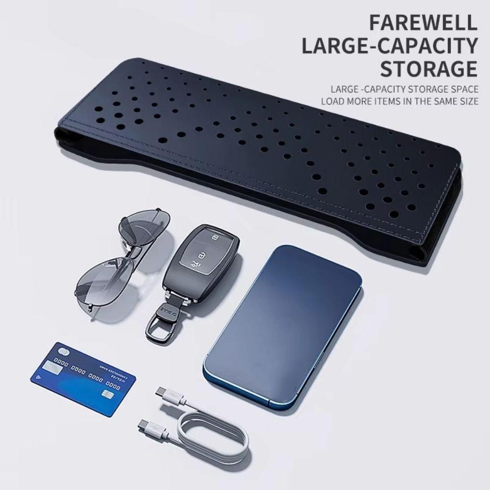 Scratch Resistant Multi-Functional Hanging Bag PU Leather Car Sundries Box  Card Bill Storage