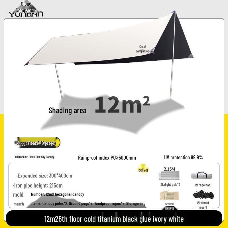 Octagonal Vinyl Camping Canopy: Thickened, Portable Sunshade & Rainproof Butterfly Awning