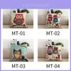 Premium Linen And Cotton Owl Print Square Pillowcases For Sofa And Car Back Cushion
