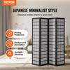 VEVOR Room Divider, 4 Panel Japanese Room Divider, Wood Folding Privacy Screen Indoor, Japanese Partition Dividers Portable Decoration Screens