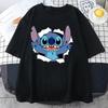 Lilo Stitch Print Women Casual T-Shirt Women Men Summer T Shirts Girl Boy Casual Fashion Clothes Top Tee Female Clothing