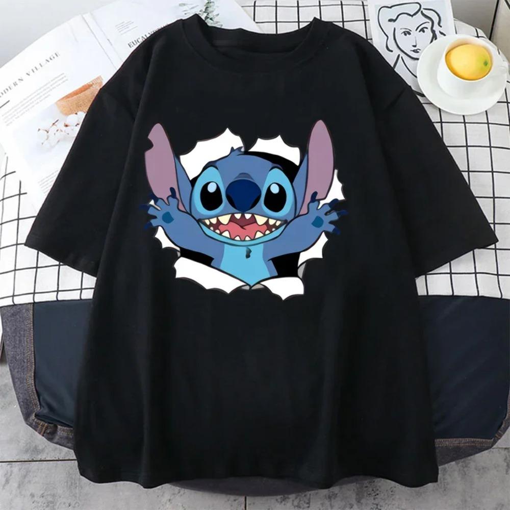 Lilo Stitch Print Women Casual T-Shirt Women Men Summer T Shirts Girl Boy Casual Fashion Clothes Top Tee Female Clothing