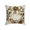 Christmas Hug Linen White Bell Decoration Sofa Backrest Double-sided Printed Pillowcase Home Cushion Cover