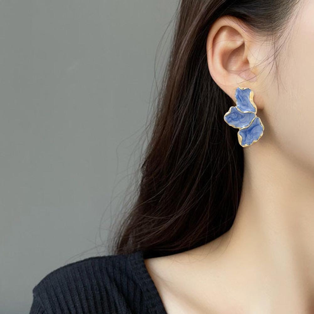 Flower Dangle Earrings Trendy Jewelry Gift Irregular Statement Earrings Flower Stud Earrings for Women