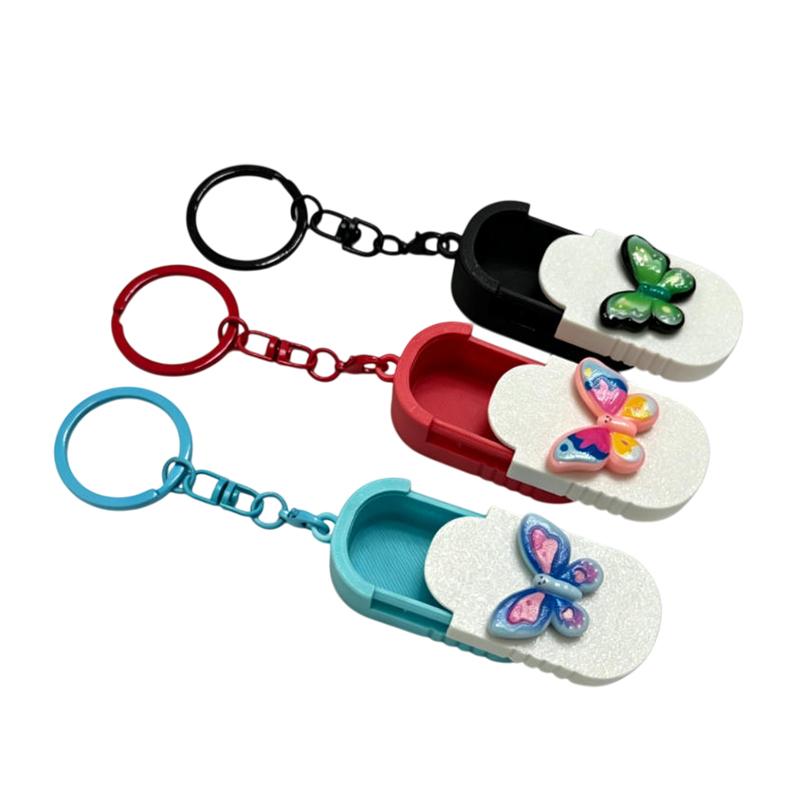 Portable Pill Case With Keychain Mini Pill Organizer Daily/Travel/Office Medicine Box Multifunctional Small Item Storage Box