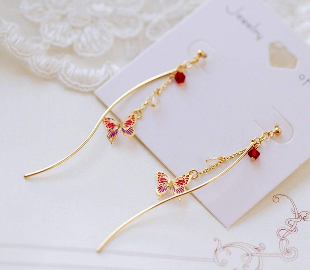 Candy Girls Japanese Style Women Earrings, Dangling, Popular, Butterfly, Earrings, Hypoallergenic, Fashionable, Accessories,