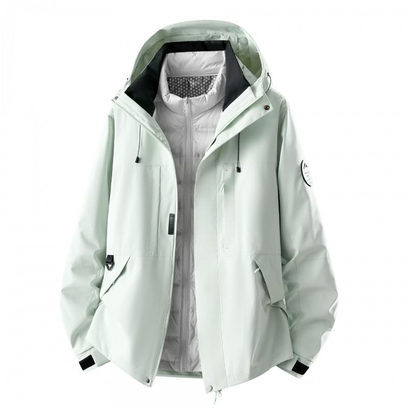 Men Women Winter Waterproof Windproof Hiking Jacket With Removable Down Liner Outdoor Camping Trekking Travel