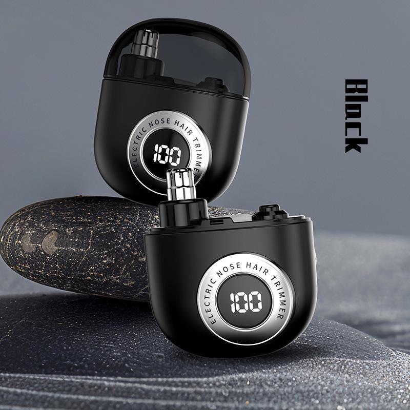 

Электрический триммер для носа для мужчин с мини-цифровым дисплеем — портативный, ножницы для носа и средство для бритья H10 Electric Nose Hair Trimmer чёрный