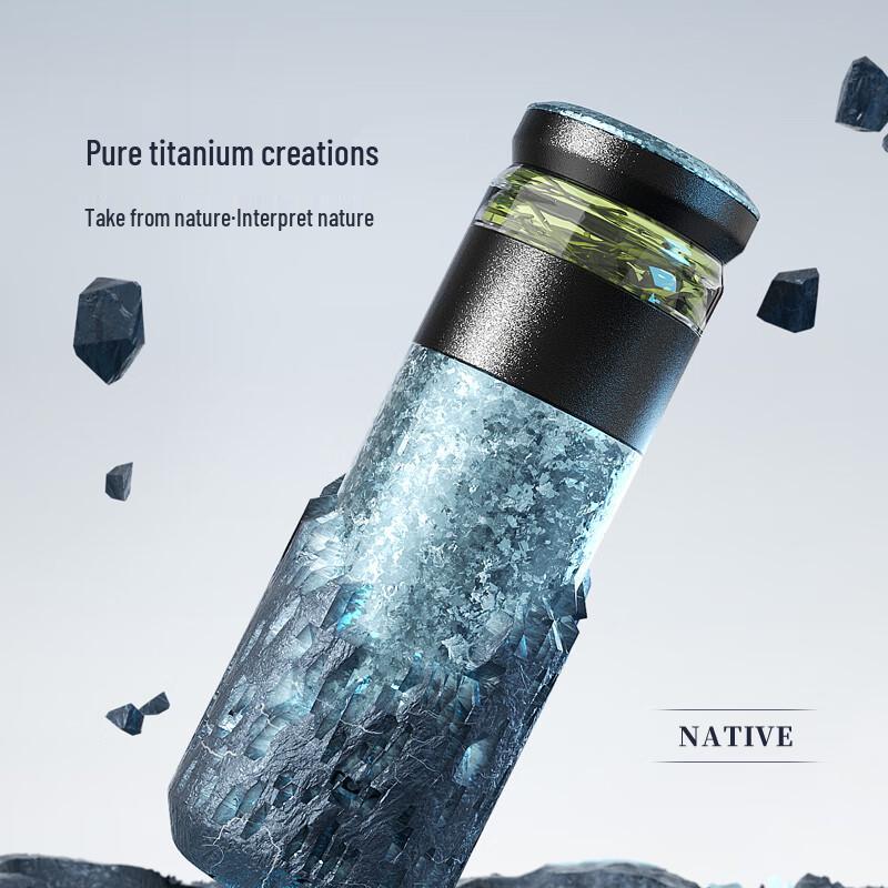 TOMIC TW60182 Pure Titanium Tea Infuser Insulated Mug