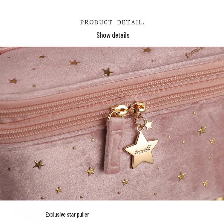 2025 Women's Large Capacity Velvet Cosmetic Bag - Portable, Stylish, Luxurious