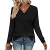 Spring and Autumn Women's Clothes European and American Slit V-neck Long Sleeve T-shirt Fashion Leopard Print Loose Top