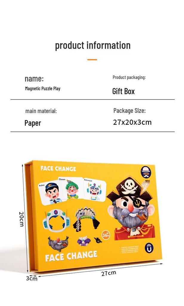 Creative Magnetic Puzzle Gift Box for Kids Ages 3-6: Dress-up and Early Learning Toy