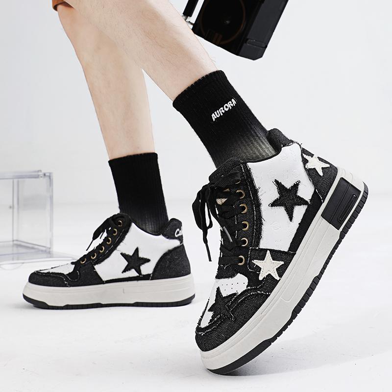 Модная крутая корейская модная спортивная обувь с высоким берцем — фото 8