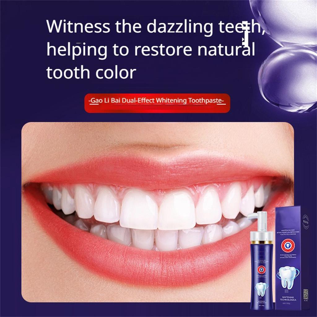 Dual-effect Whitening Fresh Toothpaste Remove Bad Breath Clean Teeth Stains150g