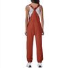 Monos de mujer, moda de verano, informales, holgados, de pierna ancha, con bolsillos insertados y tirantes con botones estilo retro.