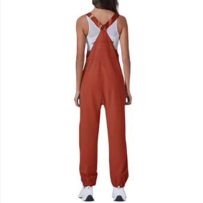 Monos de mujer, moda de verano, informales, holgados, de pierna ancha, con bolsillos insertados y tirantes con botones estilo retro.