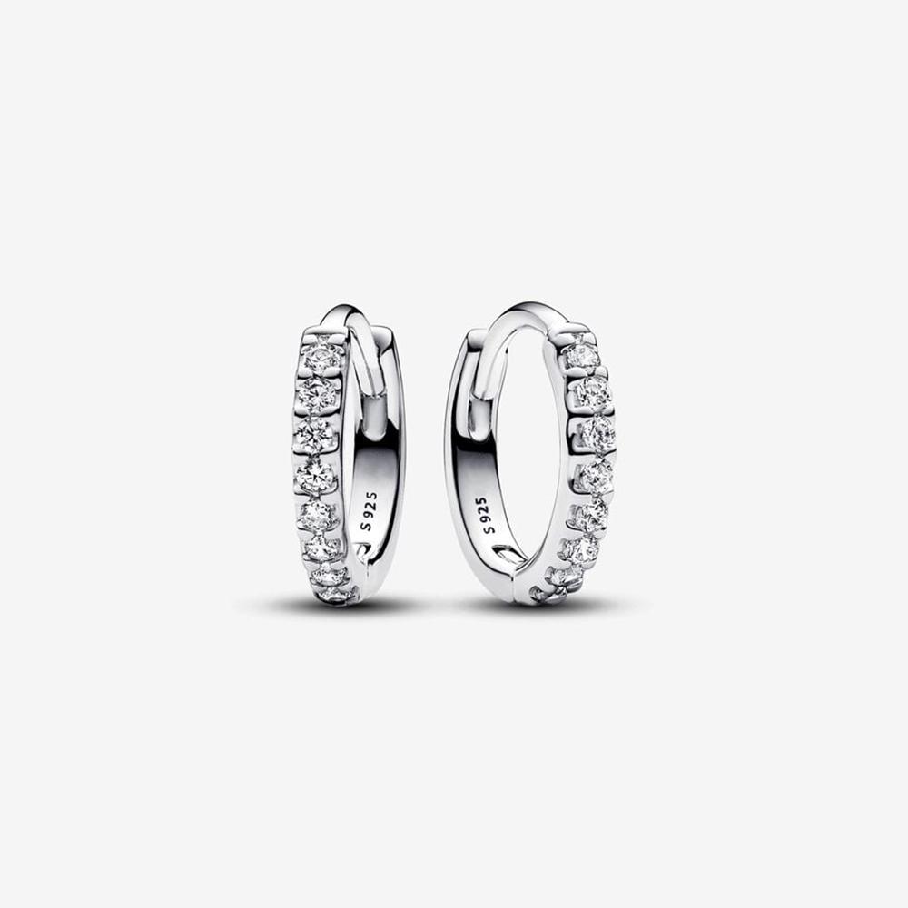 Sparkling Heart Hoop Earrings 925 Silver Heart Earring Glitter Zircon Large Circle Earrings Women Fine Jewelry Present