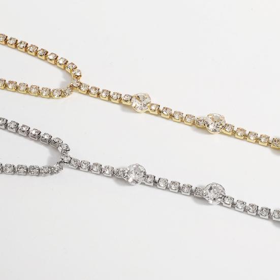Yousheng Women Necklace Rhinestone Decor Long Tassel Exquisite Stainless Choker Necklace Neck And Chest Decoration Jewelry