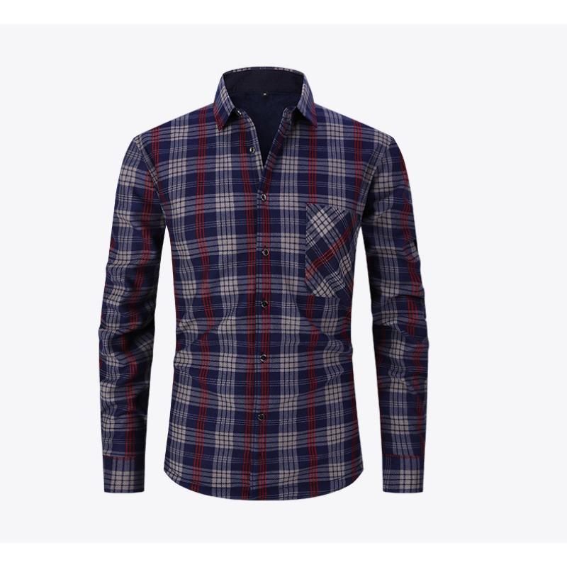 Camisa de Cuadros Casual para Hombre Otoño Invierno con Forro Polar Camisa Cálida Gruesa de Manga Larga Camisa Polar