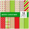 12 Blätter/Packung, Handkonto, Materialpaket, Farbe, Weihnachtsmaterialpapier, Scrapbook, Hintergrundpapier für Kartenherstellung