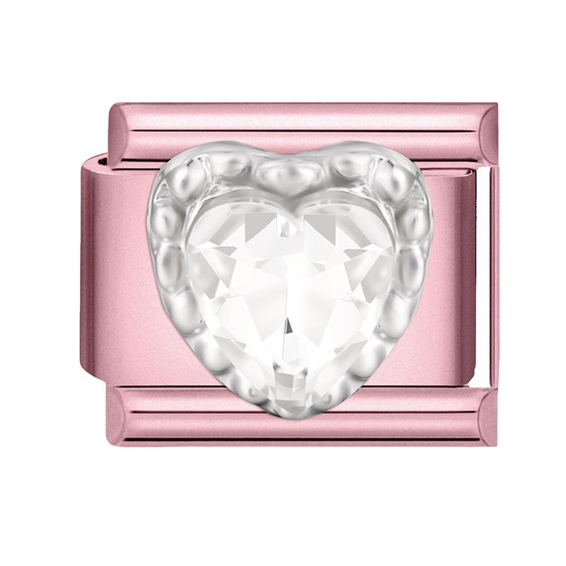 Fashion Zircon Pink Butterfly Star Bow Flower Rabbit Italian Charm Links Fit 9MM Stainless Steel Bracelet Women DIY Making Gift