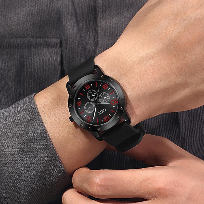 Men'S Sports Silicone Watch Waterproof Student Quartz Watch Men'S High-End Luminous Watch