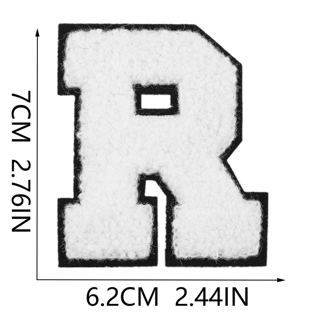 White 7Cm English Letter Embroidery Cloth Sticker Computer Embroidery Label Clothing Accessories Decorative Embroidery Sticker Ironing Stamp
