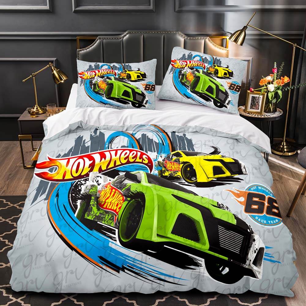 Kryt na peřinu s 3D potiskem kola monster trucku Povlak na polštář Sada povlečení Jednolůžko Plné Velikost Queen King Pro Dekoraci Ložnice Domácí Textil
