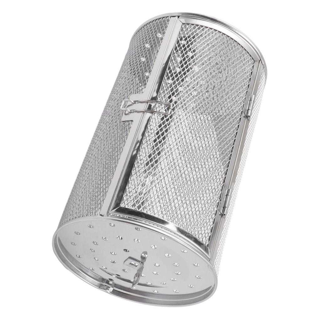 Coș de grătar rulant Oțel inoxidabil Cușcă grătar Rotund Oțel inoxidabil Grătar grătar plasă pentru Arahide