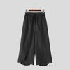 INCERUN Men Elastic Waist Irregular Layers Casual Loose Wide Leg Ankle Pants