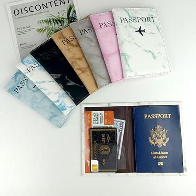 Mramorové pouzdro na cestovní pas s PU koženým krytem na doklady a jízdenky