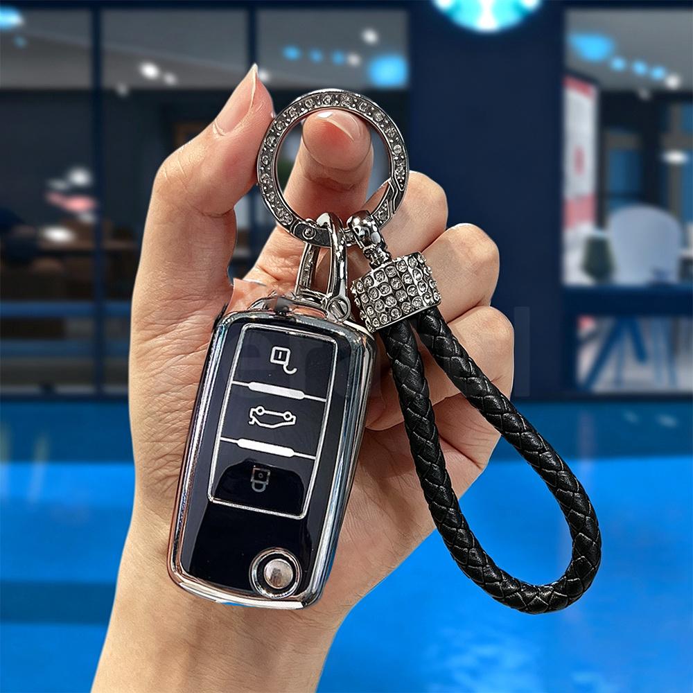 Fashion Tpu Car Key Case Full Cover Protection Shell Bag For Vw Volkswagen Polo Tiguan Passat Golf Jetta Lavida Skoda Octavia