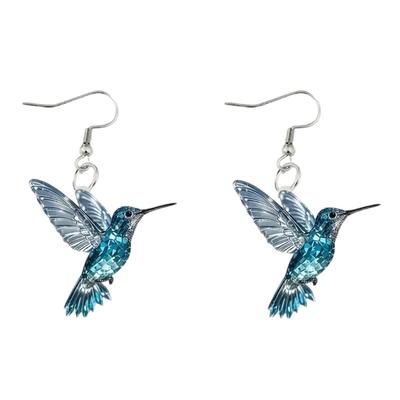 Sparkling Drop Earrings Acrylic Earrings Hummingbird Dangle Earrings Female Fashion Earrings Perfect for Daily Wear